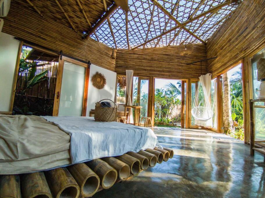 The Bamboo Houses - Tropical Garden & Empty Beach General Luna  Exterior foto